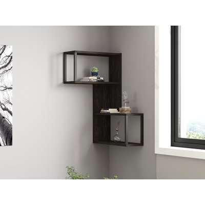 Tablette murale moderne de couleur anthracite 33,1 po x 20,5 po x 7,9 po | 100% panneau de particules enduit de mélamine, épaisseur: 0,7 pouce | Conception murale, solution de rangement élégante et élégante pour n'importe quelle pièce