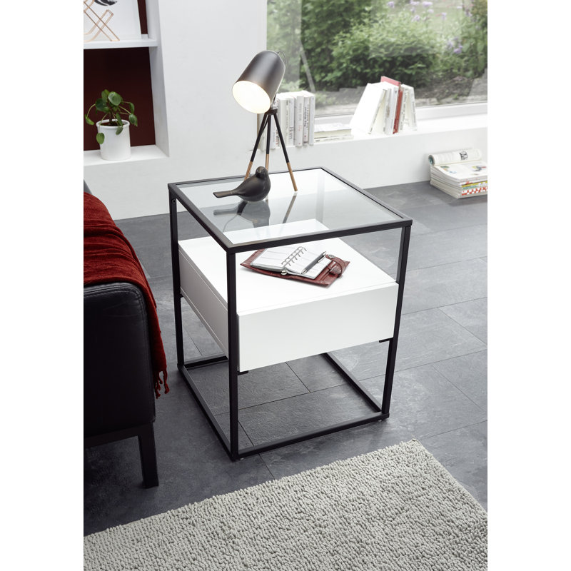 Frame End Table, White