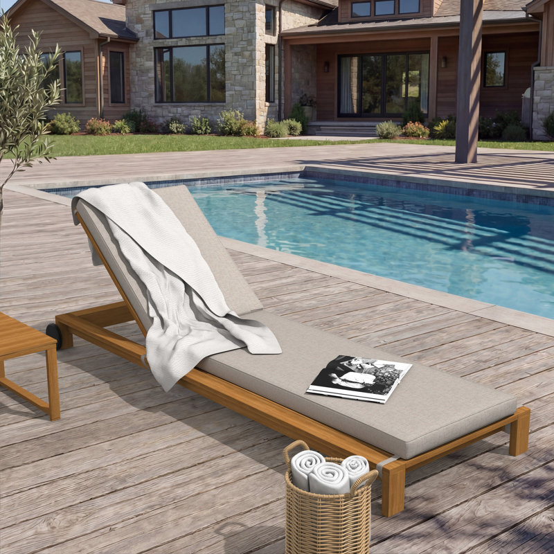 Sunbrella® Outdoor Chaise Cushion, Sunbrella® Cast Silver, 21" W x 78" D
