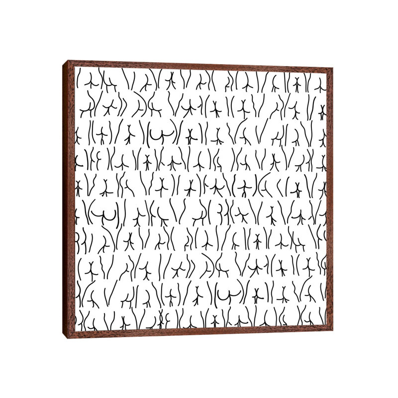 Ink Butts by Notsniw Art - Painting on Canvas, Classic Brown Wood Framed, 93.98cm H x 93.98cm W x 3.81cm D
