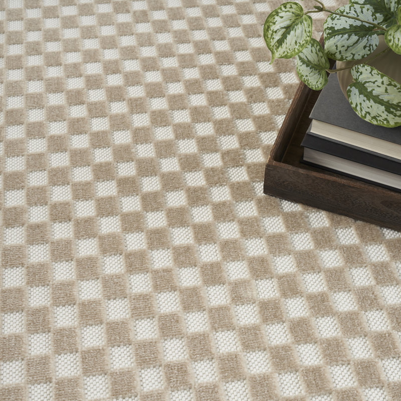 Tapis beige moderne sans souci Latitude Run®, Rectangle 7 pi 10 po x 9 pi 10 po