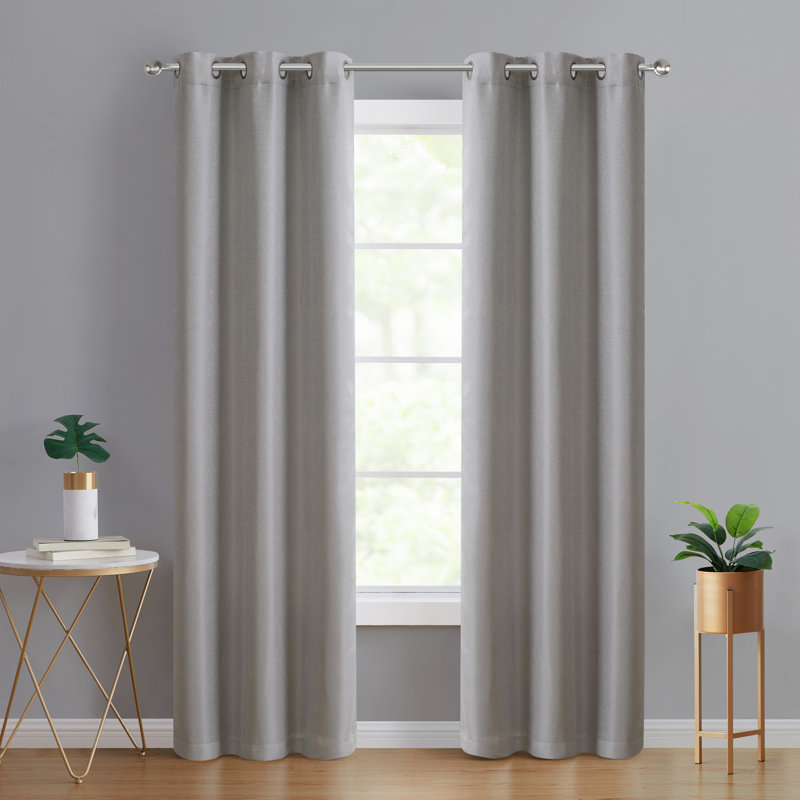 Ensemble de rideaux en jacquard à pois avec doublure occultante 2 pièces Silvie, 38 po x 84 po