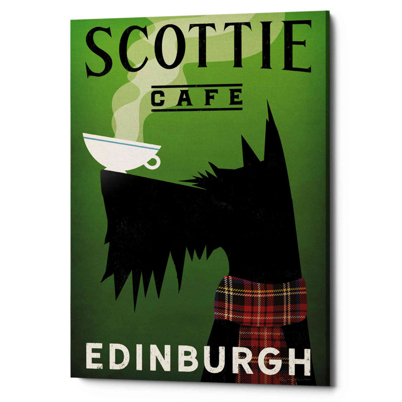 «Scottie Cafe» par Ryan Fowler - impression sur toile tendue, H 18 po x l 12 po x P 0,75 po
