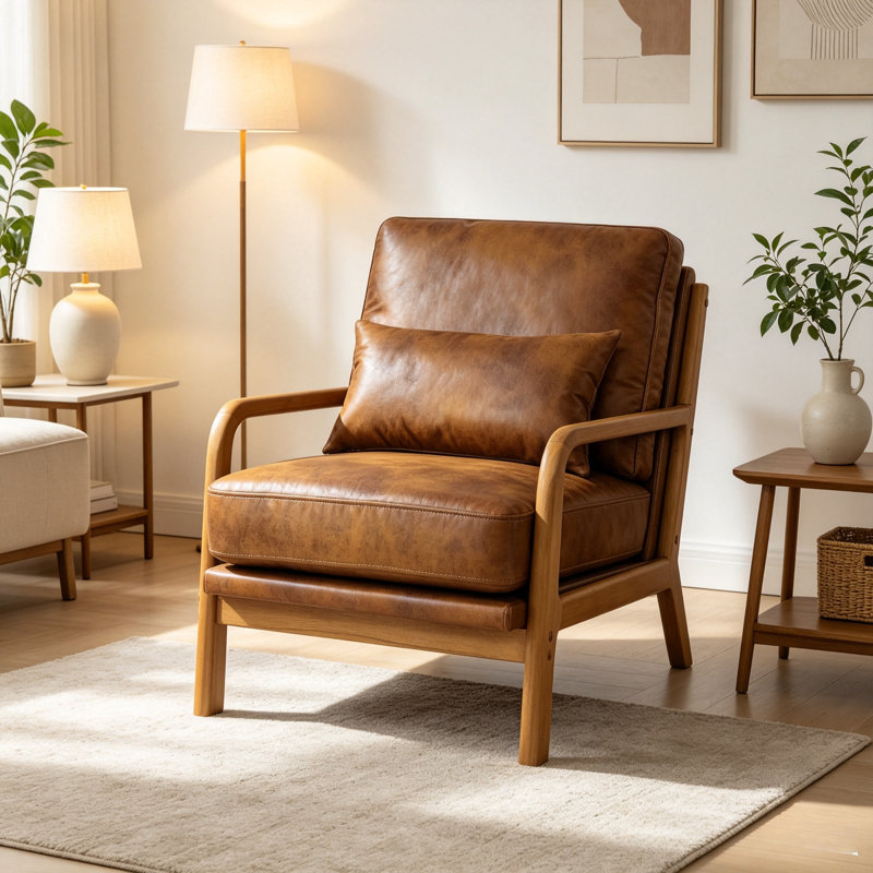 Méridienne l 26 po Mid-Century, Brown, 1