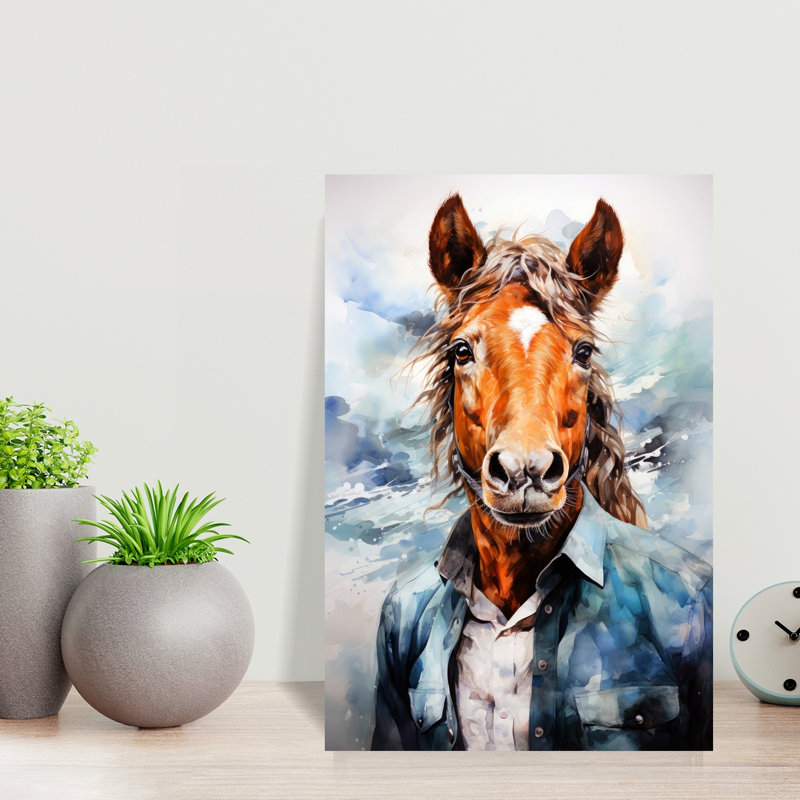 «Dapper Horse Portrait», art mural, 18" H x 12" W