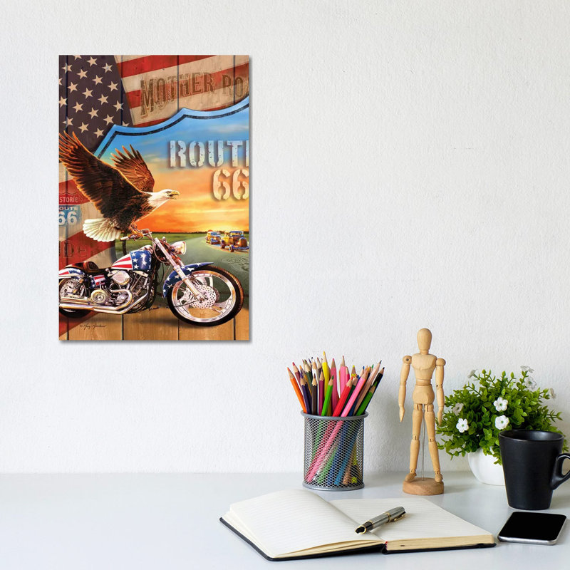 Patriotic Eagle - Wrapped Canvas Print, 20.32 cm H x 30.48 cm W