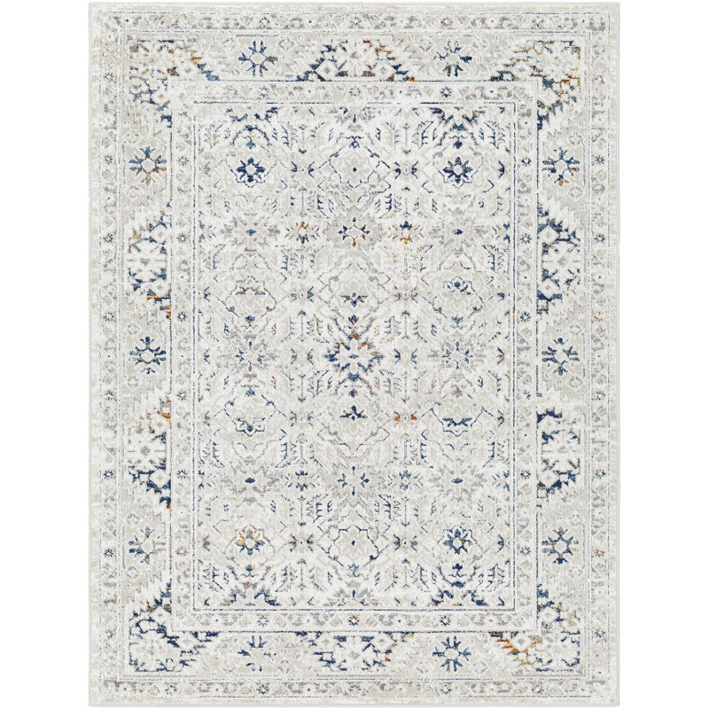 Zanesville Machine Woven Polypropylene Area Rug in White, Rectangle 2' x 2'11"