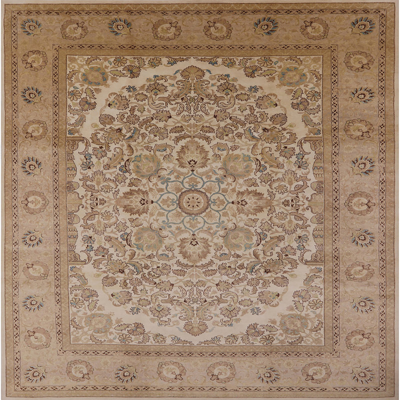 Tapis oriental brun Stali, Carré 7 pi