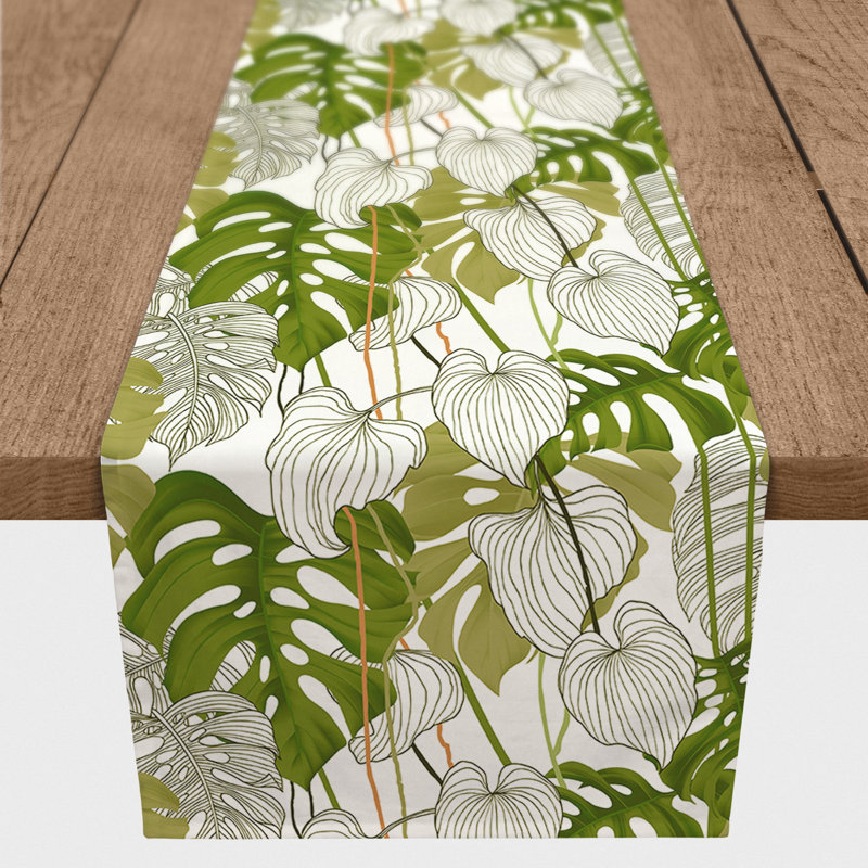 Crescantia Rectangle Polyester Table Runner, 90" x 16"