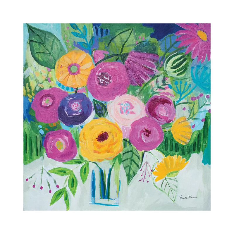 Bold Florals 1 Piece Wrapped Canvas Painting, 93.98 cm H x 93.98 cm W x 1.91 cm D
