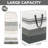 2-Pack 75L High Clothes Storage Basket With Extended Handle, Foldable, Grey