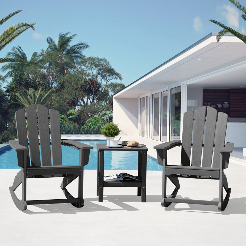 Chaises berçantes en PEHD Adirondack, Gris