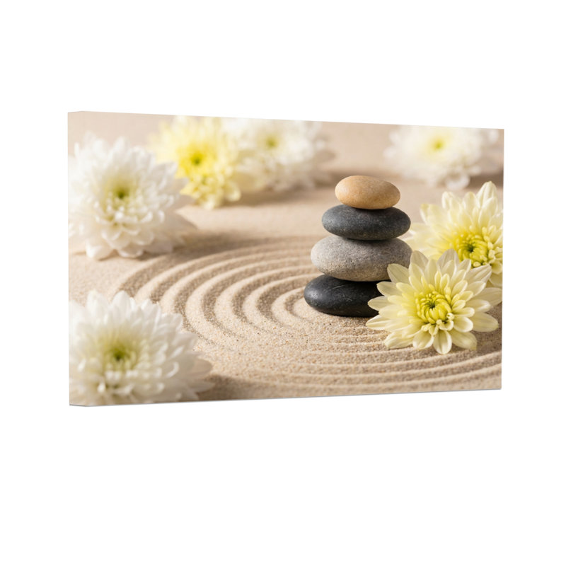 Motif de pierres et de fleurs Fashion Zen Garden, H 12 po x l 18 po