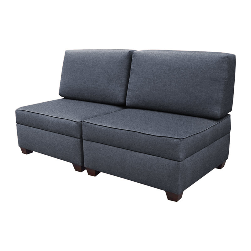 Anke Twin Upholstered Convertible Sofa, Denim Blue Revolution Performance Fabrics®, 36" x 72" x 18"