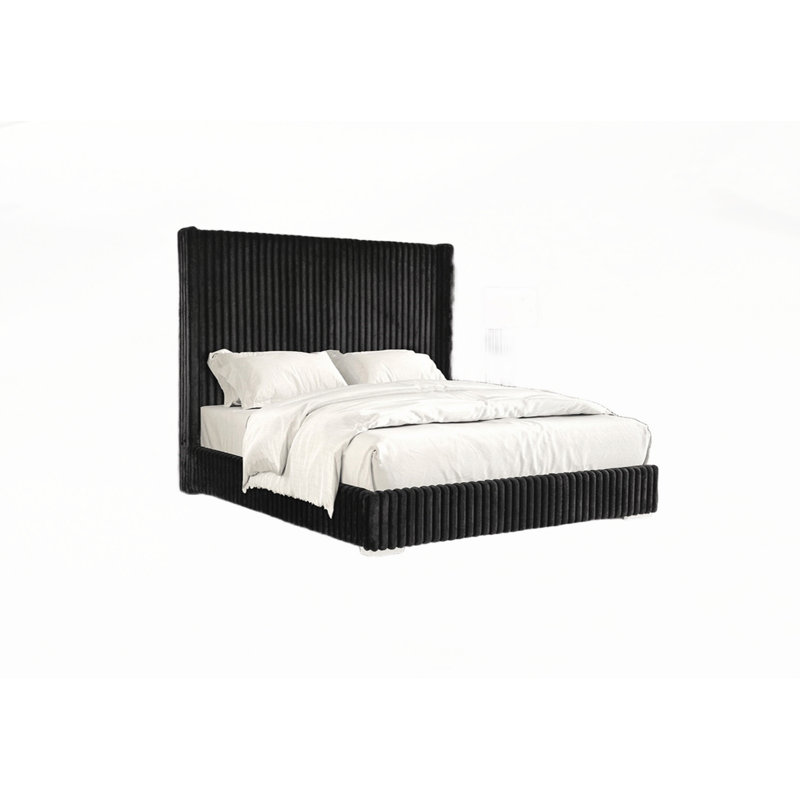 Grand lit en chenille de fourrure, Noir, Grand