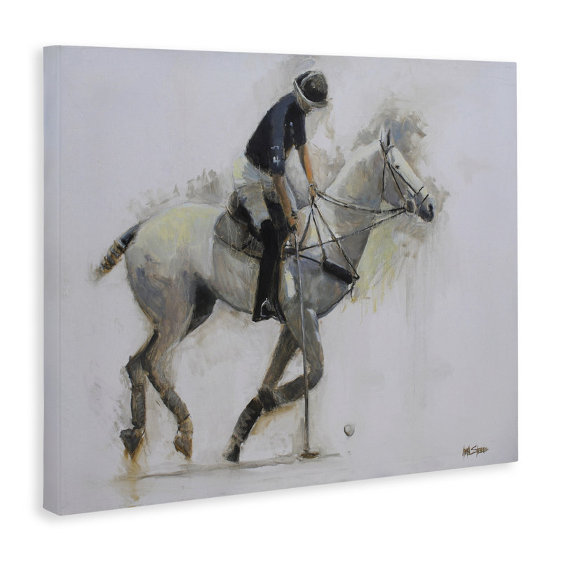 Polo Rider in Motion Canvas, design par Jadei, H 24 po x l 30 po