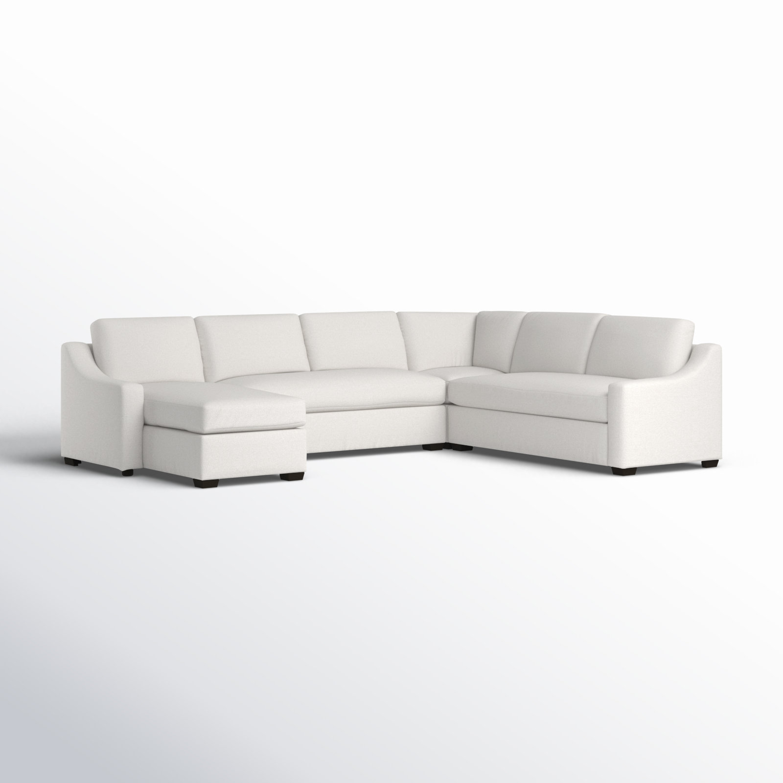 Cranbrook Upholstered U-Sectional, Nomad Snow Crypton® Chenille, Right Hand Facing