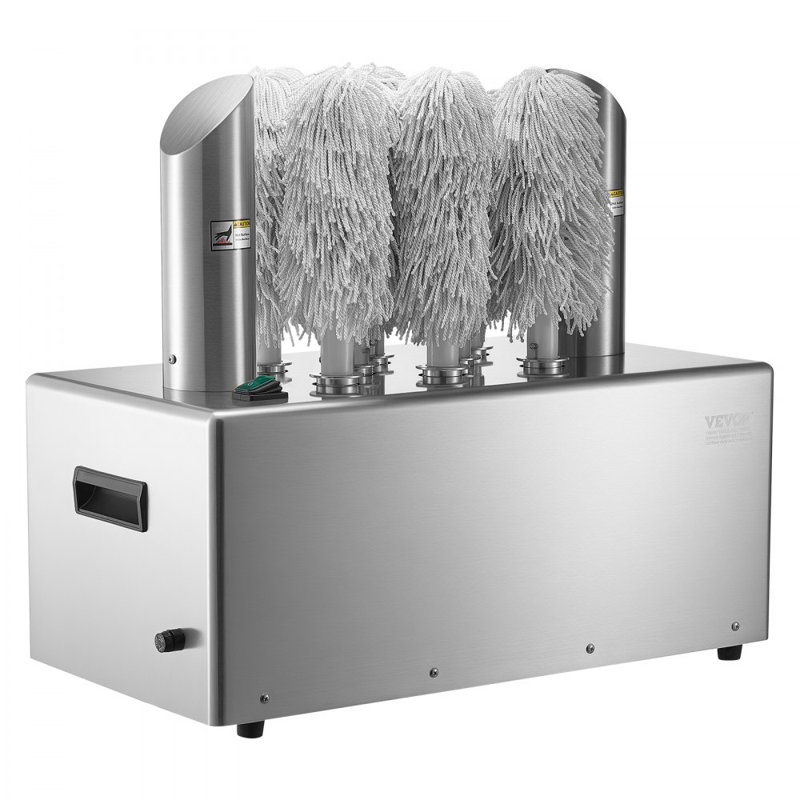 Wine Glass Polisher 8-Brush Polishing Machine 660Cups/H for Bar Restaurant