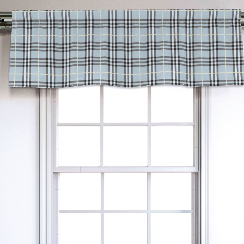 Sateen Plaid Ruffled Window Valance