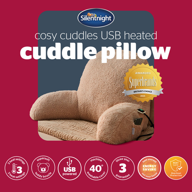 Silentnight Cosy Cuddles USB Heated Cuddle Pillow