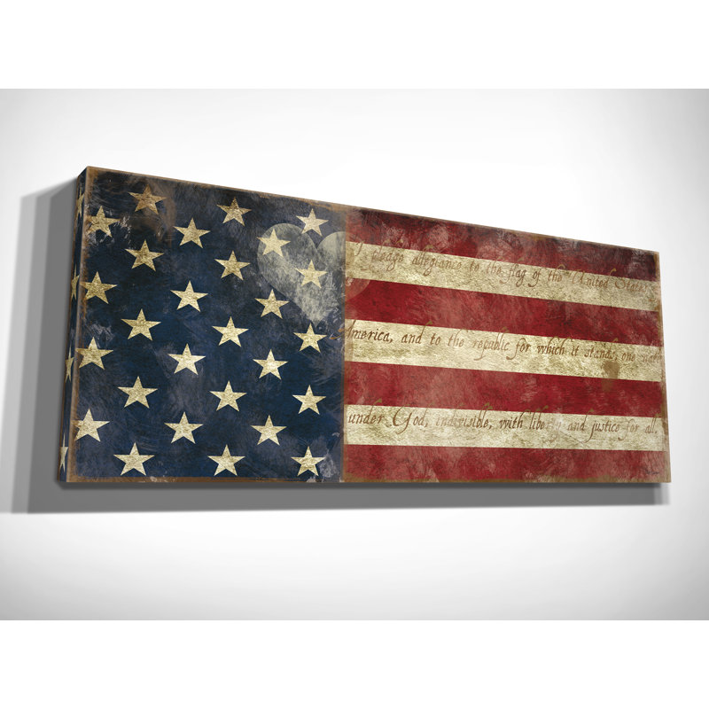 «I Pledge Allegiance» par Carol Robinson, reproduction d'art graphique sur toile, H 12 po x l 30 po x P 1,5 po