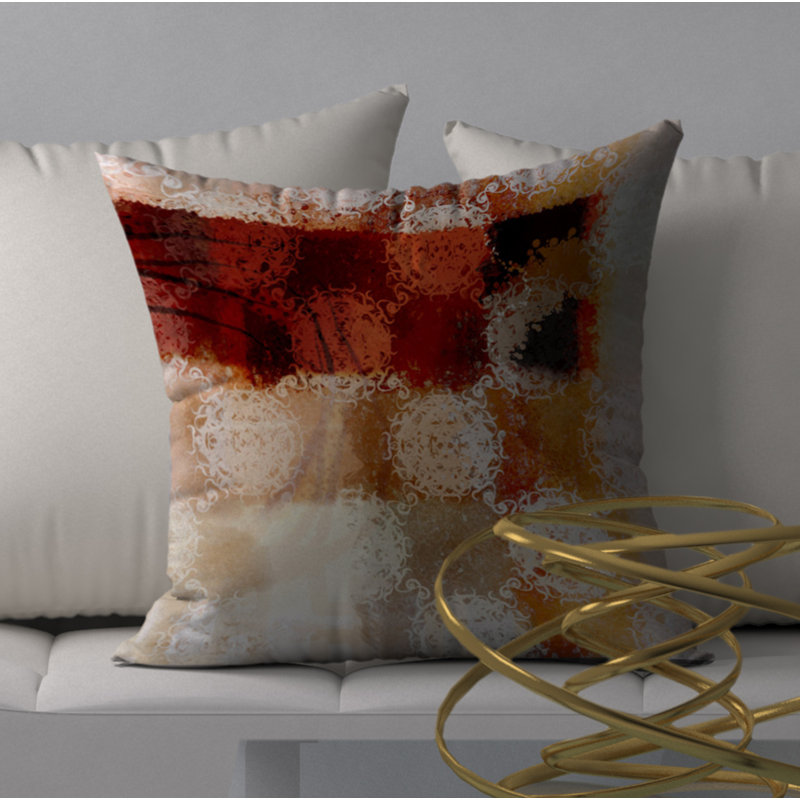 Abstract Reversible Throw Pillow, 18" x 18"