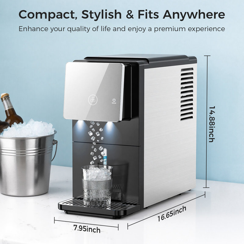 Cowsar Nugget Ice Makers Countertop, Portable Ice Maker with Self-Cleaning, 35Lbs Per Day, Self Dispensing Design, One-Click Operation, 1.8L Water Tank, 1.5Lbs Ice Storage, for Multi-Scenario Use