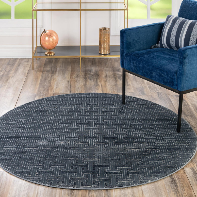 Abstract Indoor / Outdoor Rug, Round 5'3"