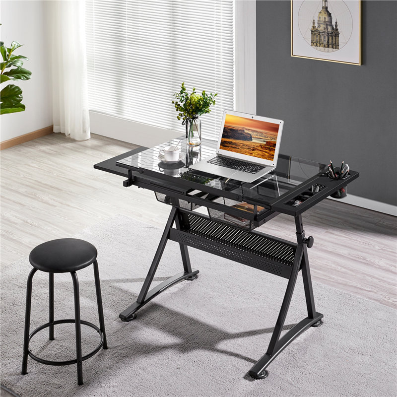 Height Adjustable Drafting Table and Chair Set