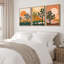 «Bright Orange Sun Desert Joshua Tree Southwestern», impression encadrée sur toile, 3 pièces-91874927-91874928