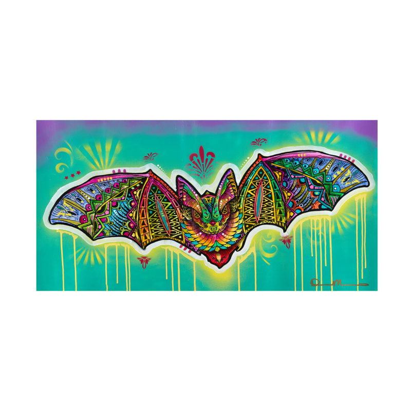 Chauve-souris chaman Harue, reproduction d'art sur toile, H 24 po x l 47 po x P 2 po