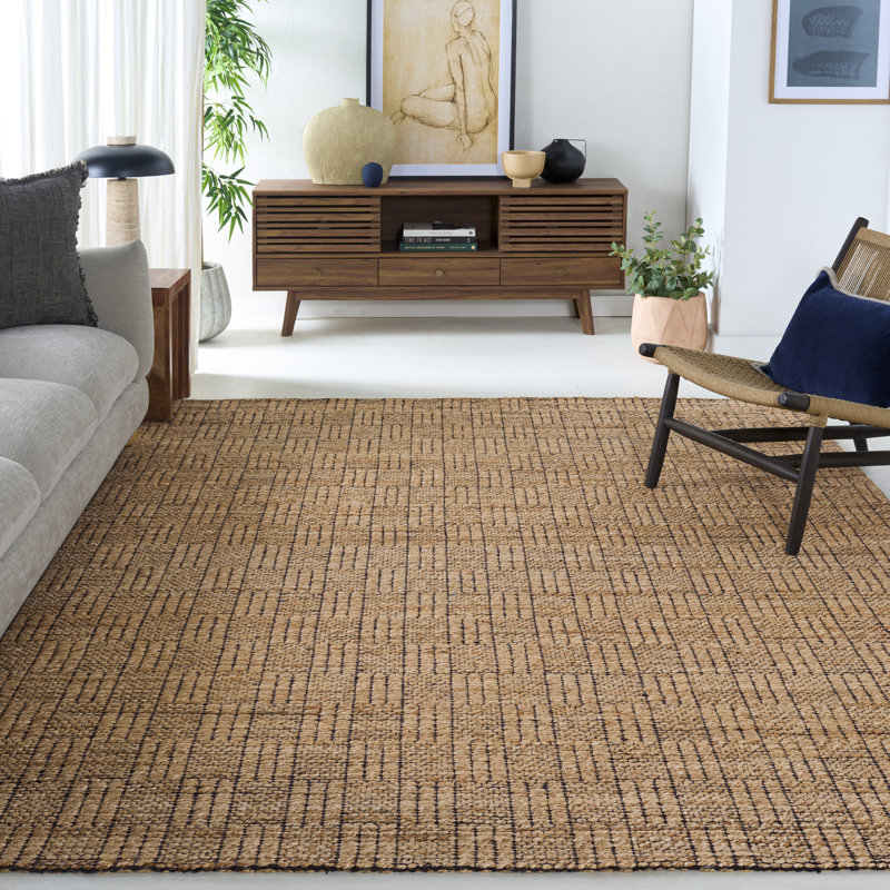 Natural Fiber Hand Woven Jacquard Performance Solid Color Indoor Rug, 8'-0" X 10'-0" Rectangle