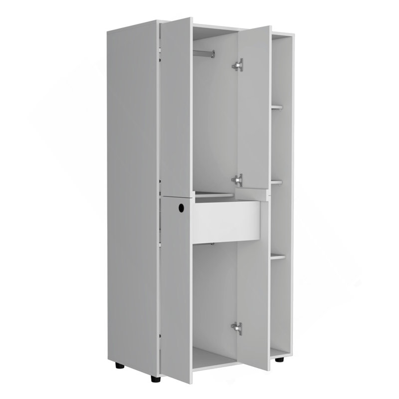 Armoire Boise, chambre à coucher, blanc, Blanc