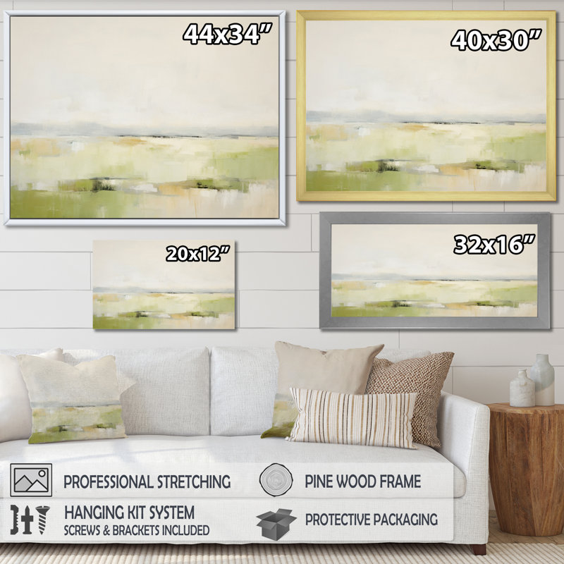 «Meadow Minimalist Pastoral II», reproduction sur toile, H 30 po x l 40 po, Toile tendue
