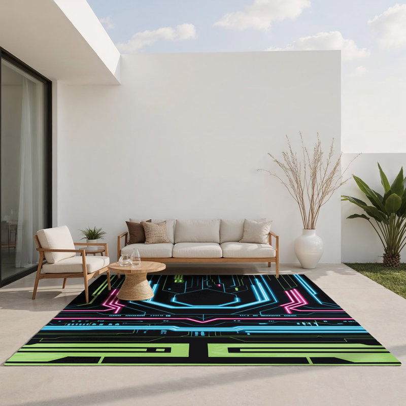 Tapis intérieur et extérieur Lumina Horizon, Rectangle 1'6" x 2'6"