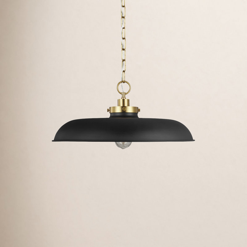 Wellfleet 1 - Light Pendant, Midnight Black, Burnished Brass