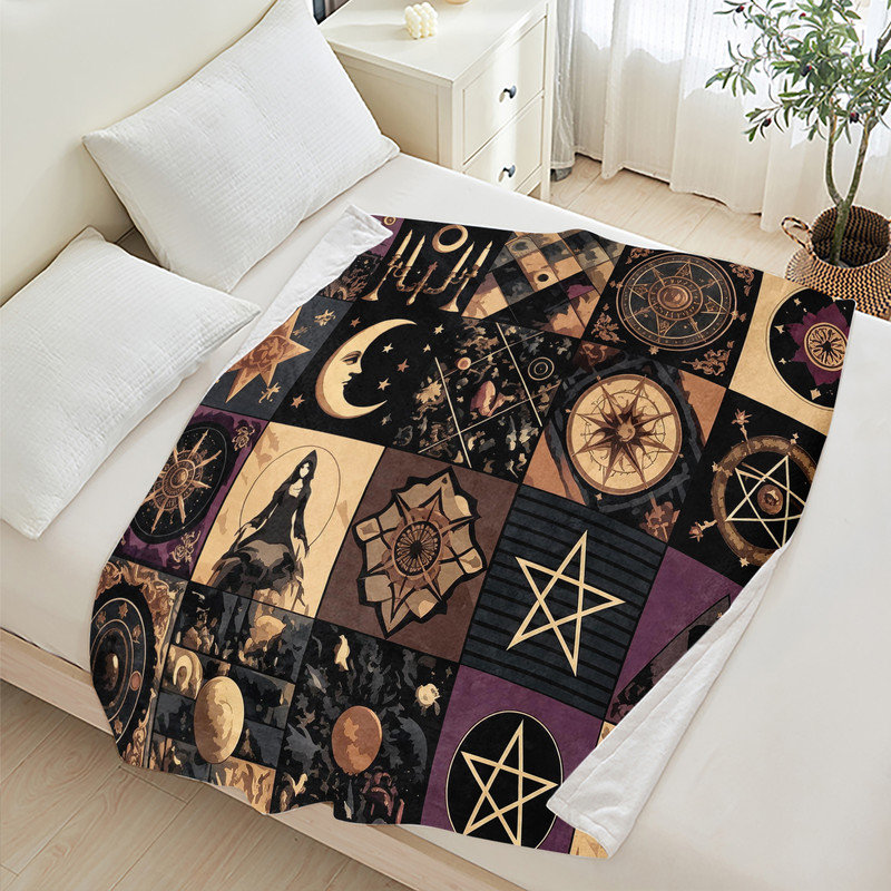 Jeté en flanelle JYK Halloween, Occult Symbols Patch