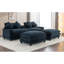 Canapé modulaire à 4 places, double coussin, hublots, porte-gobelets et repose-pieds amovible-420075959