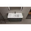 Meuble-lavabo moderne 48 po avec lavabo en résine et lavabo autoportant Space Solution - couleur chêne foncé