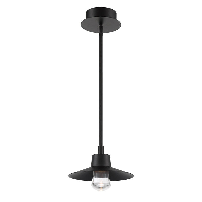 Black Mouth Blown Glass LED Indoor/Outdoor Pendant Light