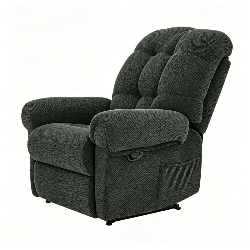 Fauteuil inclinable manuel en tissu 36,2 po avec repose-pieds rembourré