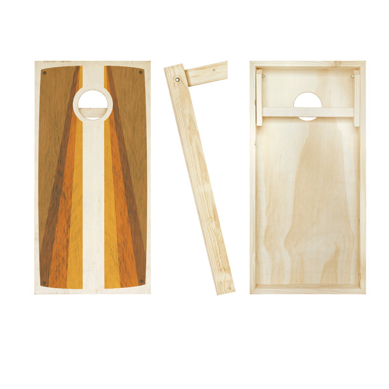 2' x 4' Retro Stained Cornhole Set with Bags, Red/Yellow