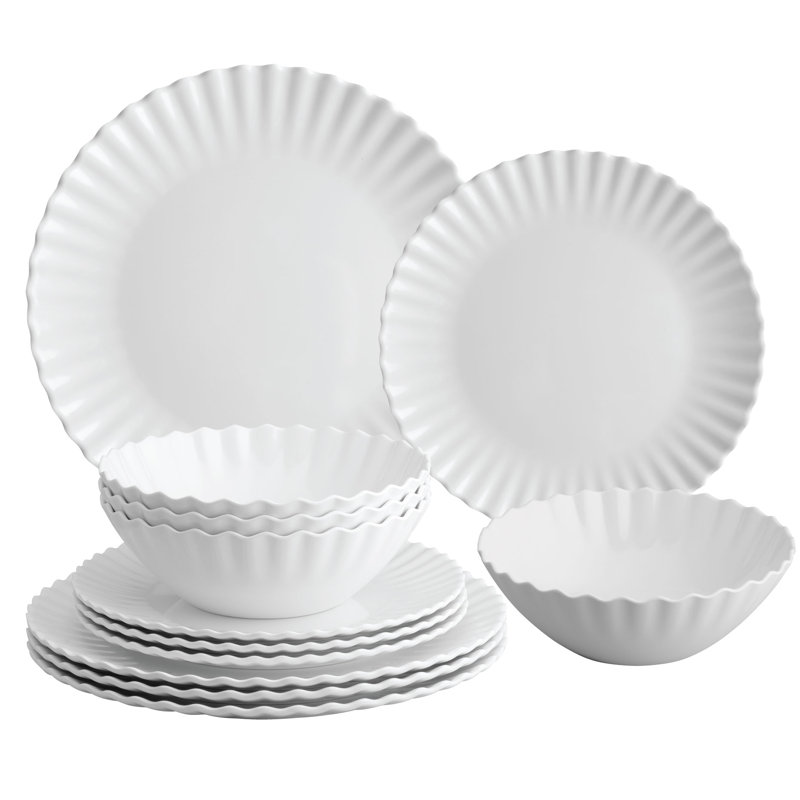 Dooley Melamine Dinnerware Set 12 Piece - Service for 4