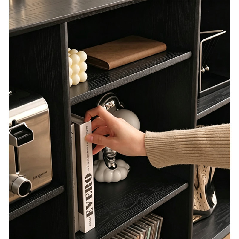 Bibliothèque Minimalist Modern Living,  (3 tablettes) H 33,46 po x l 39,37 po x P 12,6 po, Noir