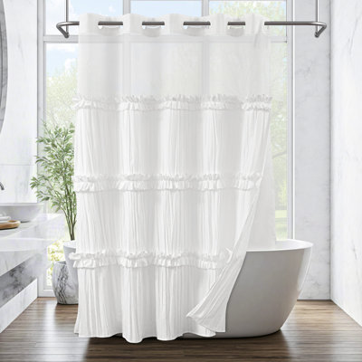 Rideau de douche No Hook Ruffle Farmhouse