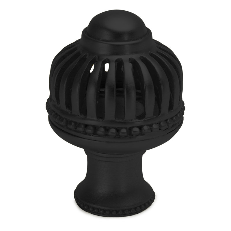 Cricket Cage grande poignée ronde en finition Jet, Noir mat, 1 1/2", 1 1/2"