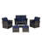 4 Person Wicker Patio Furniture Sets With 2 Ottomans-618874636