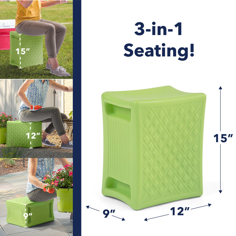Simplay3 Green Adjustable Plastic Garden Seat