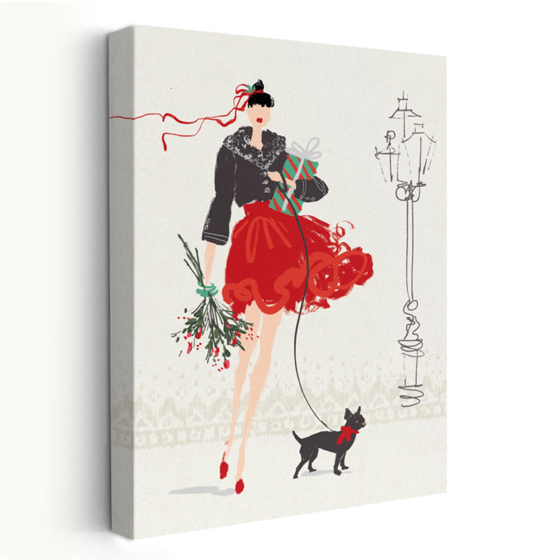 Festive Fashion IV - Animaux - Bouquets noirs, art de Noël, H 48 po x l 32 po