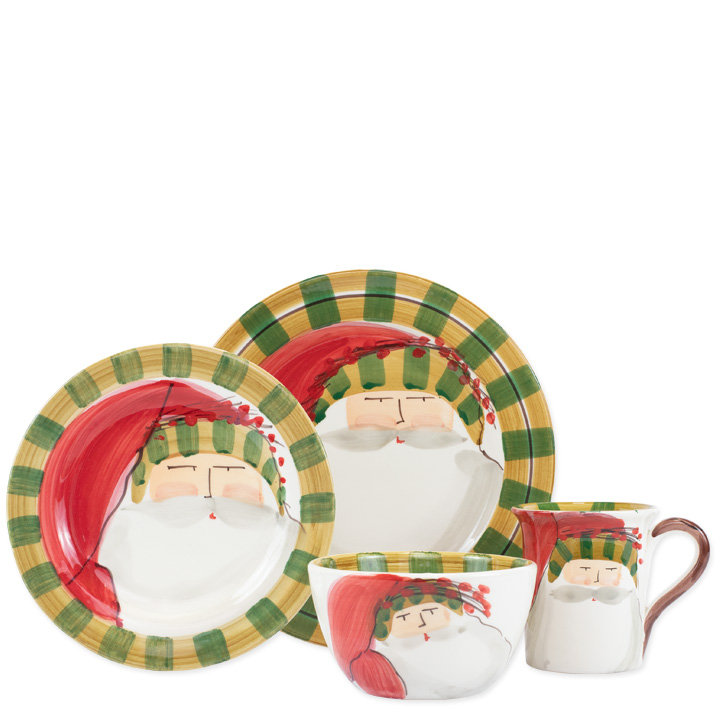 Old St. Nick Striped Hat Four-Piece Place Setting